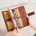 🔥Last Day 49% OFF-Women's long wallet, stylish clutch, elegant solid color blocking wallet