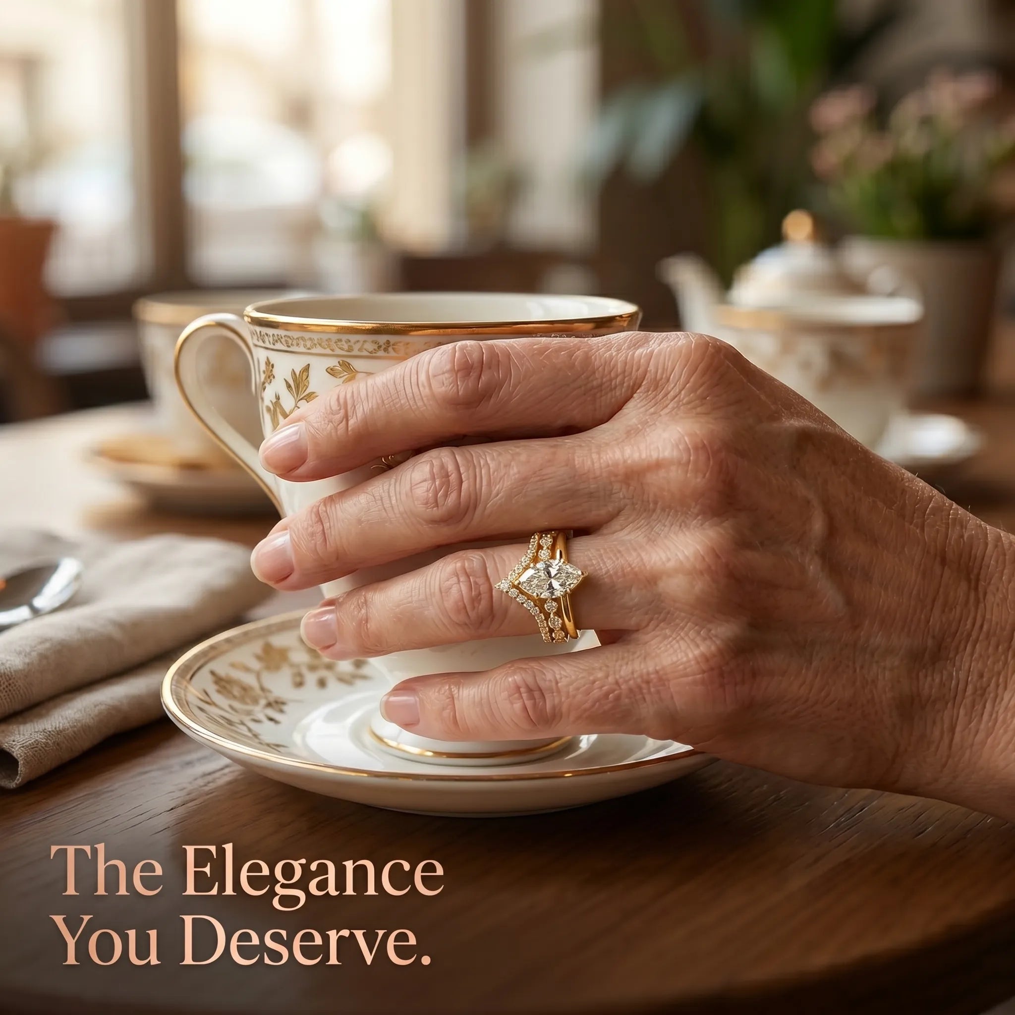 The Timeless Elegance: Pear Cut Moissanite Crown Ring Set--Last Day Sale-90% OFF🔥
