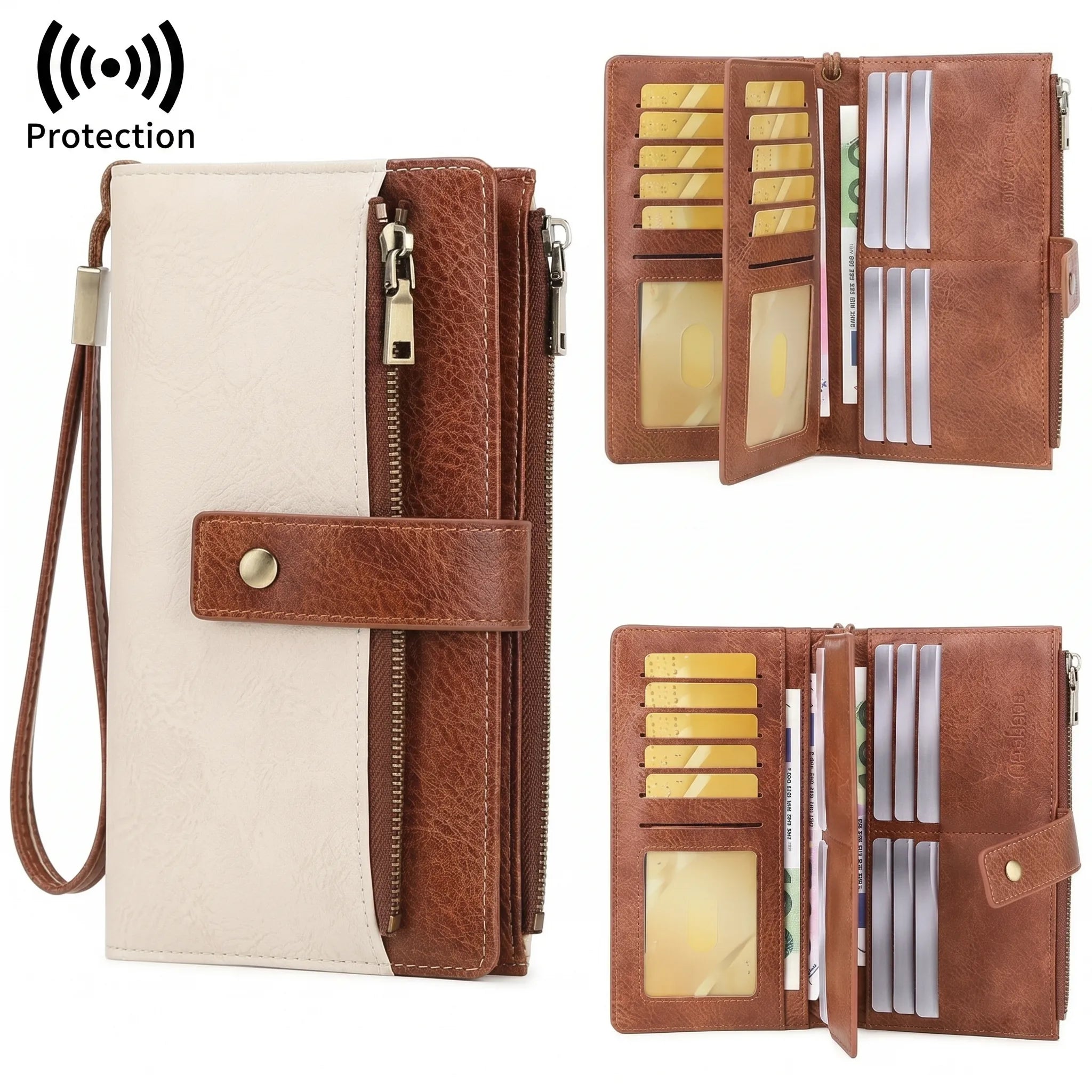🔥Last Day 49% OFF-Women's long wallet, stylish clutch, elegant solid color blocking wallet