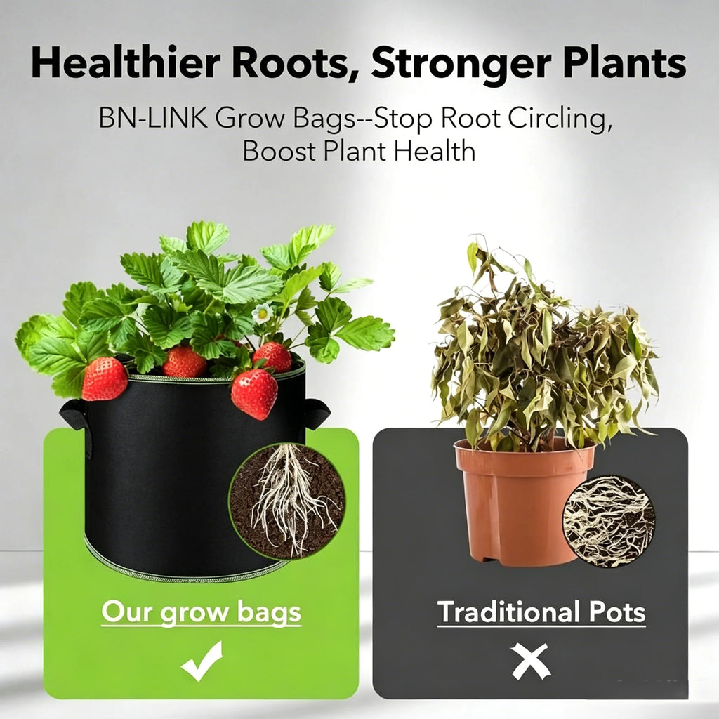 🌱 5-Pack 5 Gallon Grow Bags – Heavy Duty Aeration Fabric Pots with Handles for Vegetables, Flowers & Fruits 🪴