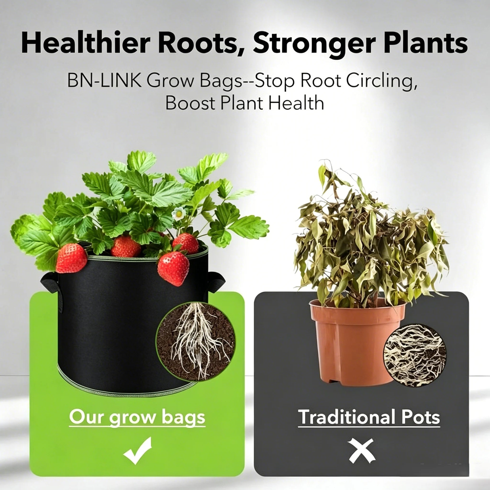 🌱 5-Pack 5 Gallon Grow Bags – Heavy Duty Aeration Fabric Pots with Handles for Vegetables, Flowers & Fruits 🪴