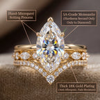 The Timeless Elegance: Pear Cut Moissanite Crown Ring Set--Last Day Sale-90% OFF🔥