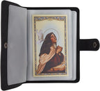 50%OFF 🔥✝️ Catholic Genuine Leather Holy Card Holder – Pocket Prayer Card Organizer with Snap Closure