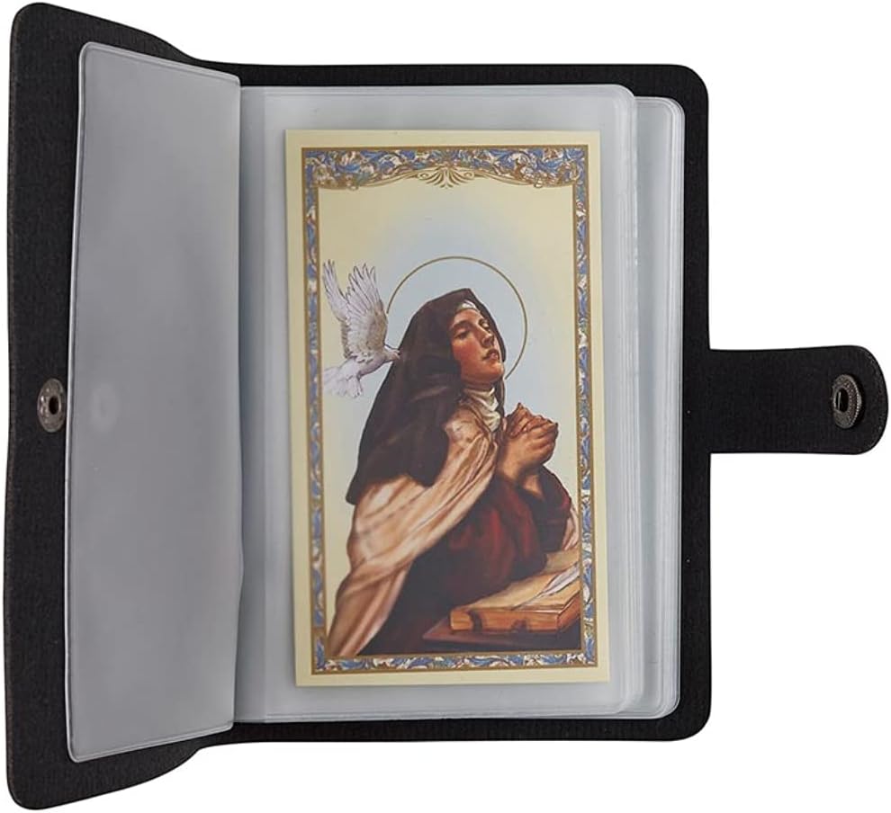 50%OFF 🔥✝️ Catholic Genuine Leather Holy Card Holder – Pocket Prayer Card Organizer with Snap Closure