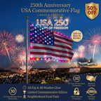 Last Day 50% OFF🔥 ： Illuminated 250th Anniversary USA Commemorative Flag - Premium LED Edition (3x5 Ft) -Bestseller