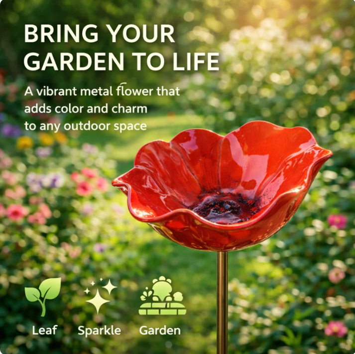 💖🎁 50% Off--🎁Handmade Metal Flower Garden Stake🐦