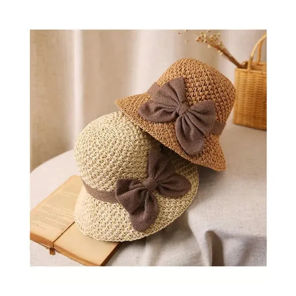 50%OFF 🔥Foldable Summer Straw Hat with Bow - Compact Travel Beach Hat