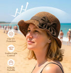 50%OFF 🔥Foldable Summer Straw Hat with Bow - Compact Travel Beach Hat