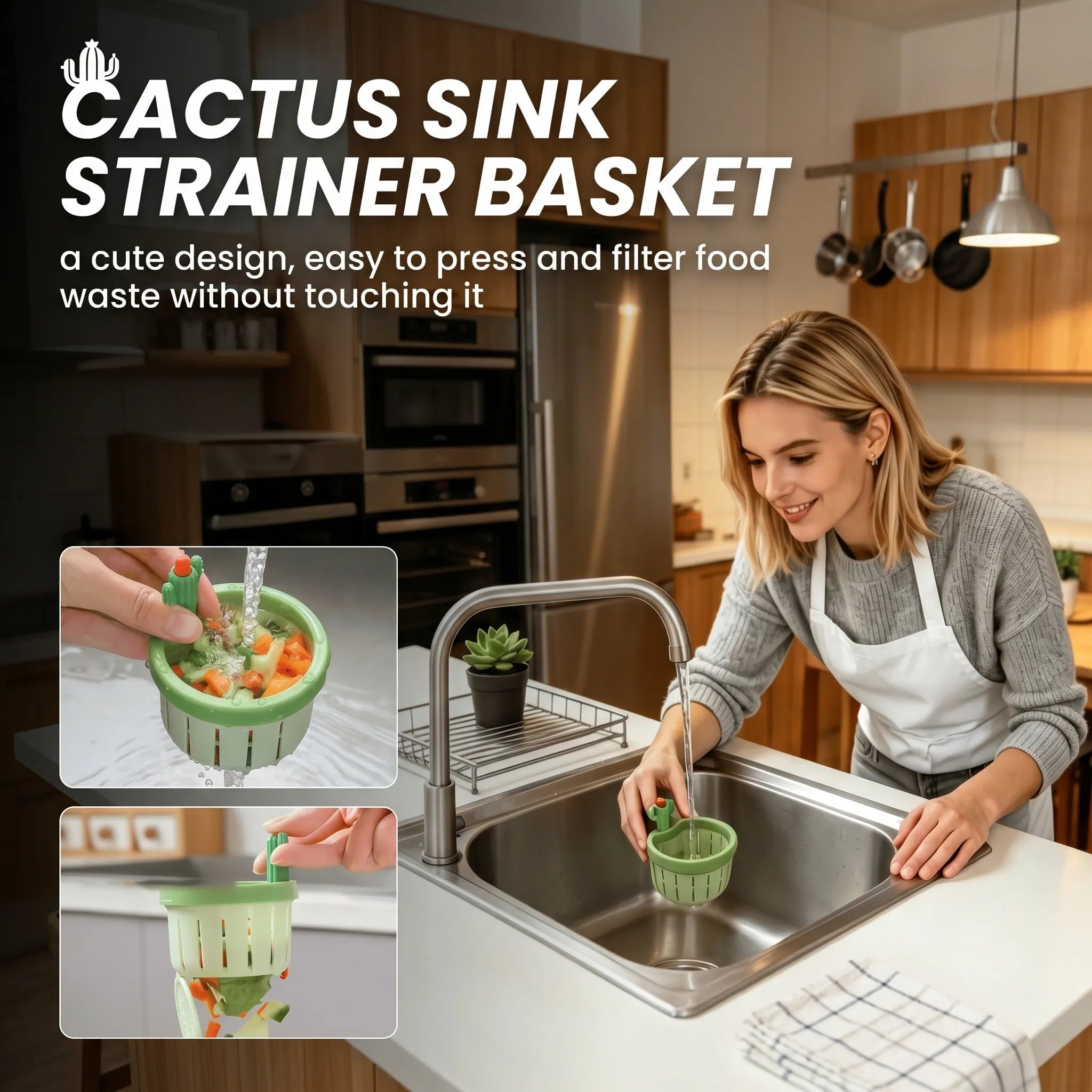 50%OFF 🔥Stop Sink Clogs Before They Happen — The Cute Cactus Strainer That Keeps Your Kitchen Clean & Hands Mess-Free