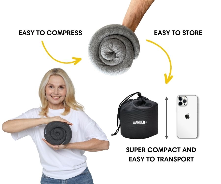 50%OFF 🔥The Ultimate Ergonomic Travel Pillow for Neck Pain Relief – Adjustable Wrap-Around Design