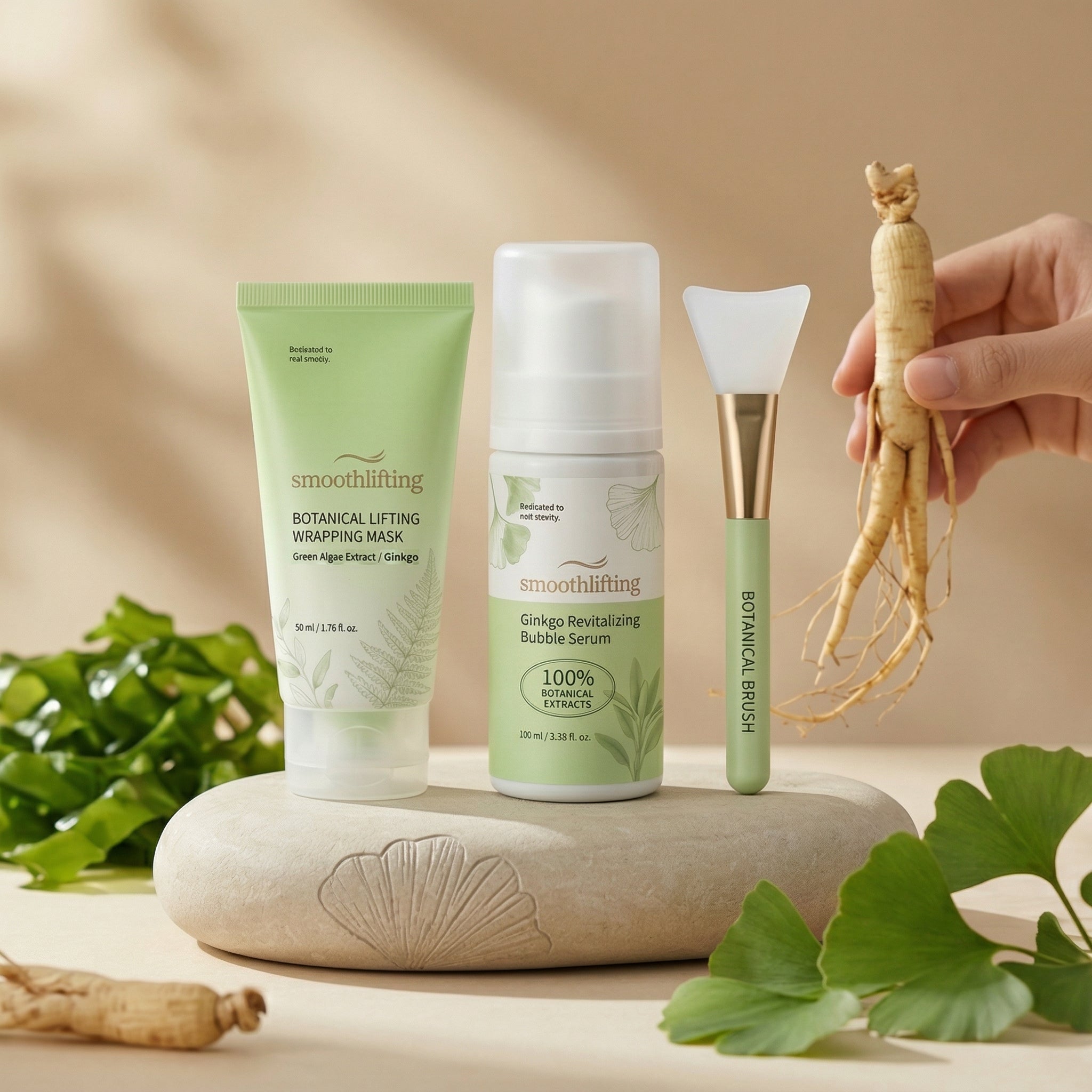 Smoothlifting Botanical Revitalizing Mask and Serum Set with Applicator Brush