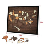 50% OFF🔥Wooden USA Travel Map Puzzle🧩A Stylish Way to Track Your Journey & Memories