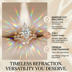 The Timeless Elegance: Pear Cut Moissanite Crown Ring Set--Last Day Sale-90% OFF🔥