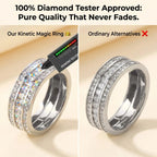 🔥 LAST DAY 90% OFF: Kinetic Foldable Triple-Track Quiet Luxury Moissanite Eternity Magic Ring in Solid 925 Pure Silver