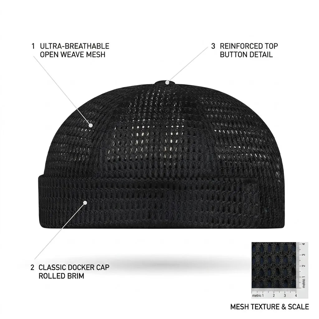 50% OFF🔥Men’s Breathable Brimless Docker Hat – Lightweight Mesh Skull Cap for Summer Outdoor Wear