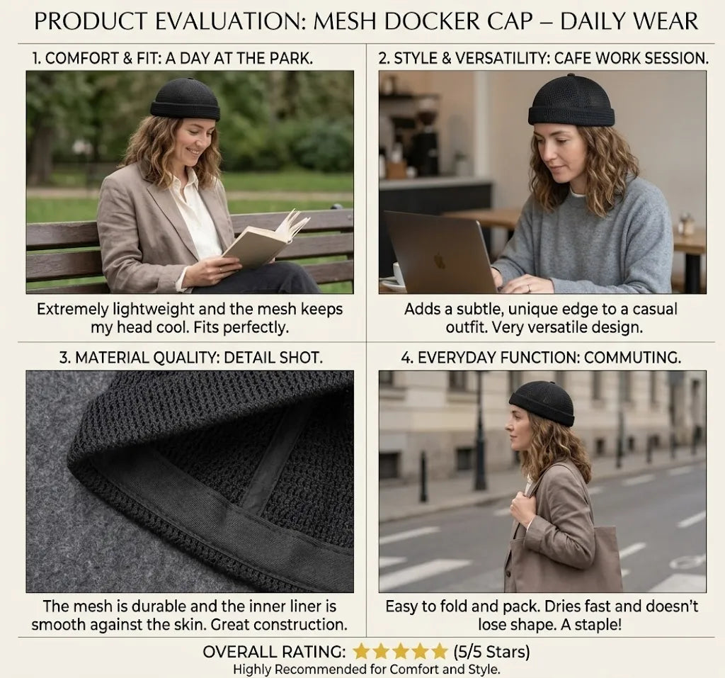 50% OFF🔥Men’s Breathable Brimless Docker Hat – Lightweight Mesh Skull Cap for Summer Outdoor Wear