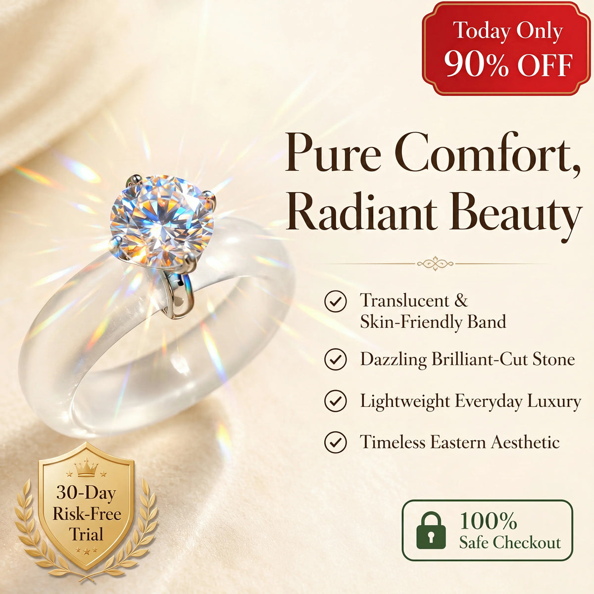 🔥 LAST DAY 90% OFF : Embrace Elegance with the Viral "Ice-Jade" & Moissanite Ring
