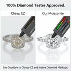 🔥🔥 FLASH SALE: Flawless Cushion Halo Moissanite Ring - 3EX Cut & Platinum Plated