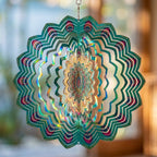 Peacock MANDALA Art Wind Spinner. Spinning Decoration. Metal Wind Spinner. Garden Spinner. Unique Wind Spinner. Garden Spinner Gift