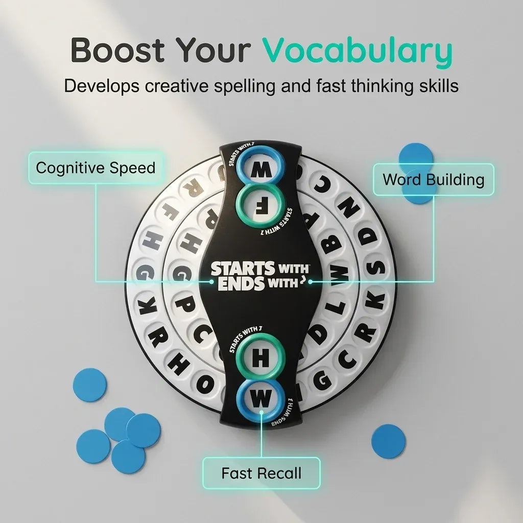 50%OFF 🔥Ultimate Family Night Word Game, Fast-Paced Spin and Guess Educational Board Game, Screen-Free Fun for Kids and Adults