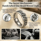 🔥 LAST DAY 90% OFF: One-Braid Woven Calming Mindfulness 100% Pure Titanium Woven Chain Spinner Ring in Medical-Grade Titanium