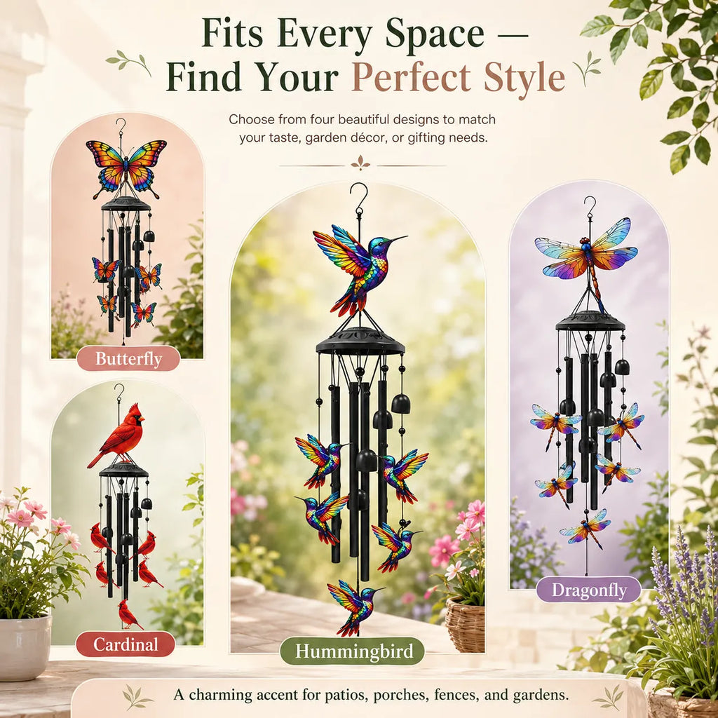 50%OFF 🔥Exquisite Hummingbird Wind Chimes Outdoor Garden Decor Hanging Ornament