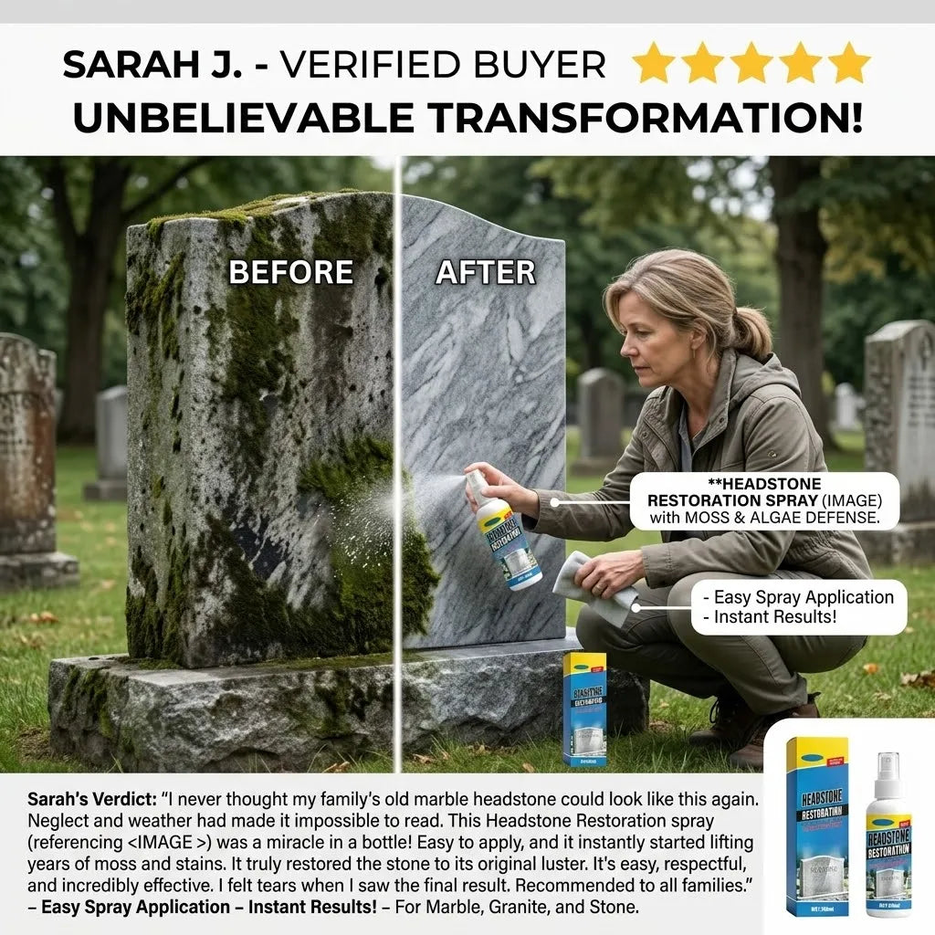 50% OFF🔥 Headstone Cleaning & Restoration Spray – Remove Stains Instantly