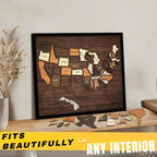 50% OFF🔥Wooden USA Travel Map Puzzle🧩A Stylish Way to Track Your Journey & Memories