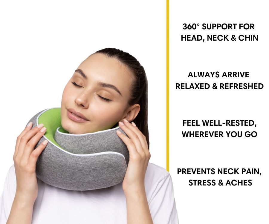 50%OFF 🔥The Ultimate Ergonomic Travel Pillow for Neck Pain Relief – Adjustable Wrap-Around Design