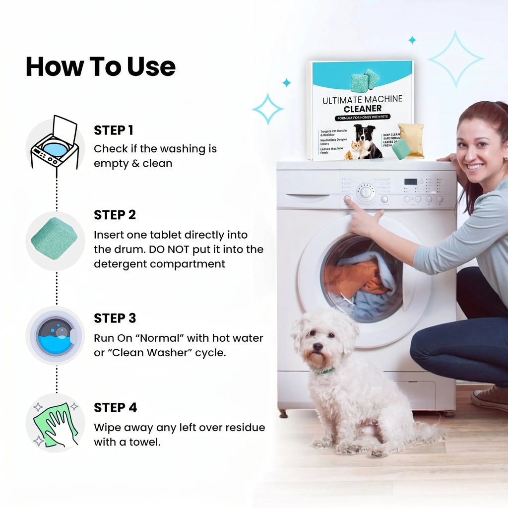 50%OFF 🔥Ultimate Washer Fix: Pet Odor & Hair Dissolving Tablets