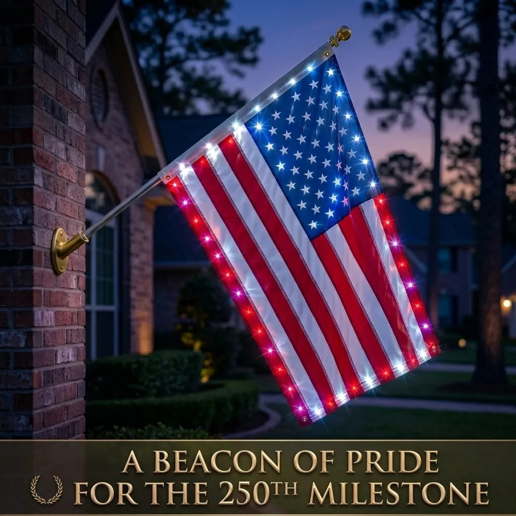 Last Day 50% OFF🔥 ： Illuminated 250th Anniversary USA Commemorative Flag - Premium LED Edition (3x5 Ft) -Bestseller