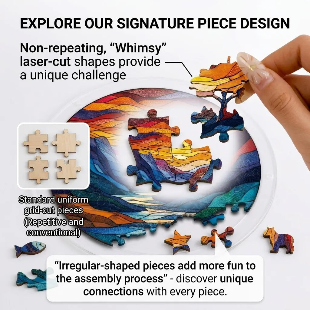 50%OFF 🔥Acrylic Jigsaw Puzzle Suncatcher - Moonlit Riverscape