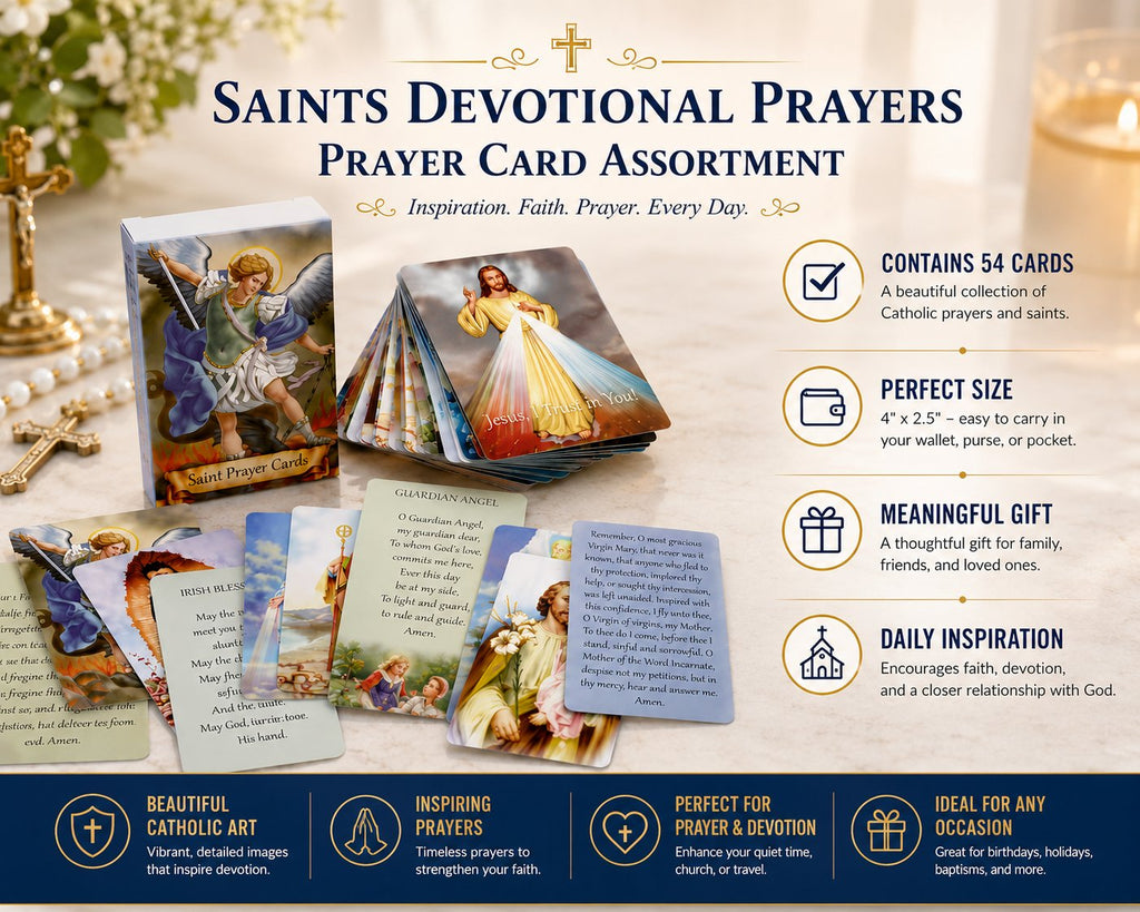 50%OFF 🔥✝️ Catholic Genuine Leather Holy Card Holder – Pocket Prayer Card Organizer with Snap Closure