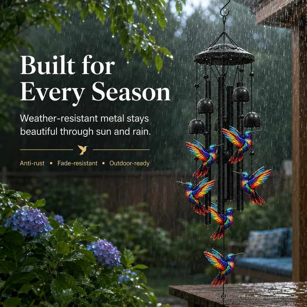 50%OFF 🔥Exquisite Hummingbird Wind Chimes Outdoor Garden Decor Hanging Ornament