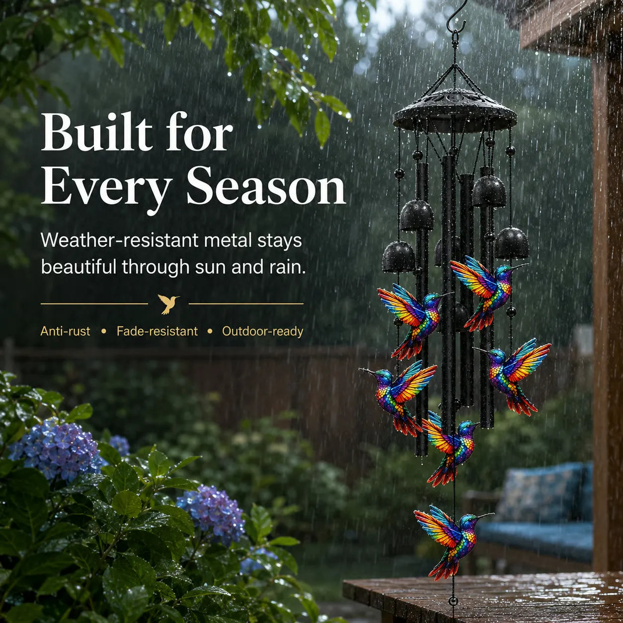 50%OFF 🔥Exquisite Hummingbird Wind Chimes Outdoor Garden Decor Hanging Ornament