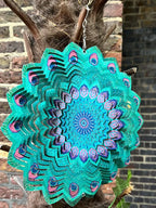 Peacock MANDALA Art Wind Spinner. Spinning Decoration. Metal Wind Spinner. Garden Spinner. Unique Wind Spinner. Garden Spinner Gift