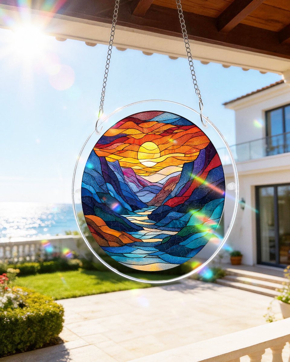50%OFF 🔥Acrylic Jigsaw Puzzle Suncatcher - Moonlit Riverscape
