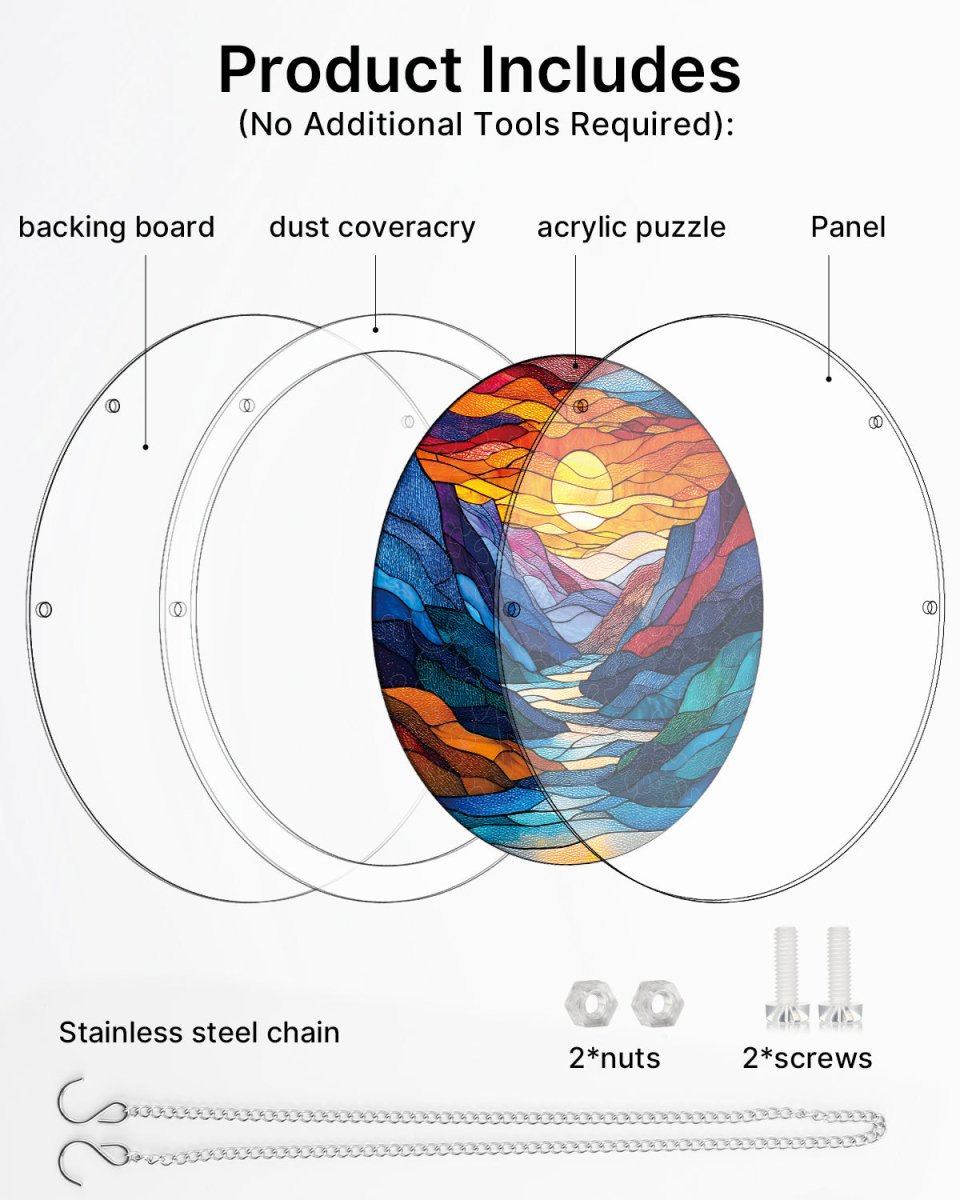 50%OFF 🔥Acrylic Jigsaw Puzzle Suncatcher - Moonlit Riverscape