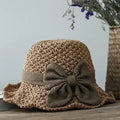 50%OFF 🔥Foldable Summer Straw Hat with Bow - Compact Travel Beach Hat