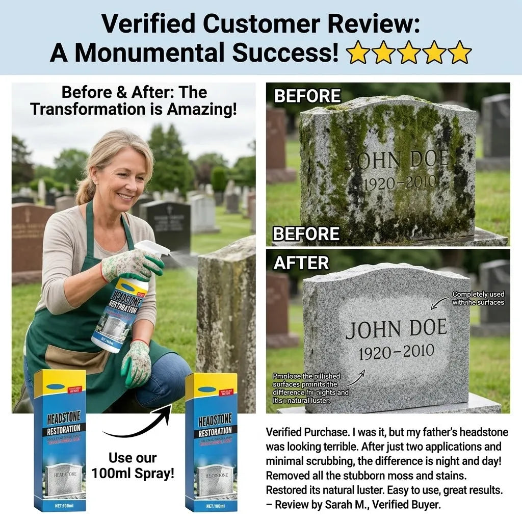 50% OFF🔥 Headstone Cleaning & Restoration Spray – Remove Stains Instantly