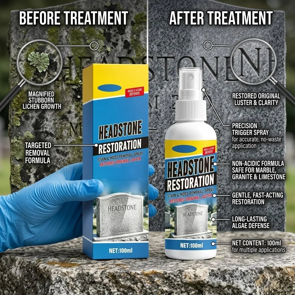 50% OFF🔥 Headstone Cleaning & Restoration Spray – Remove Stains Instantly