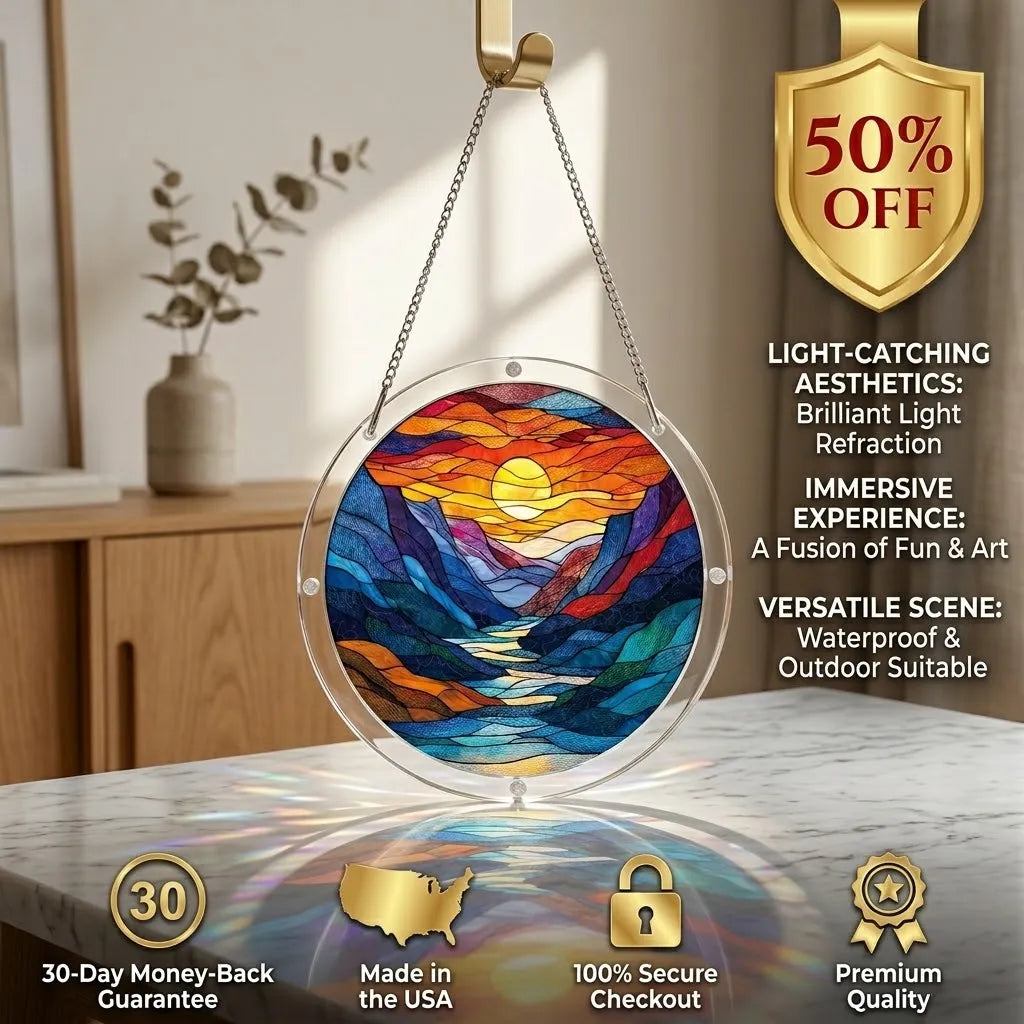 50%OFF 🔥Acrylic Jigsaw Puzzle Suncatcher - Moonlit Riverscape