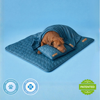 50%OFF 🔥3-in-1 Summer Pet Cooling Bed Set - Ice Silk Mat, Sheet & Pillow for Dogs