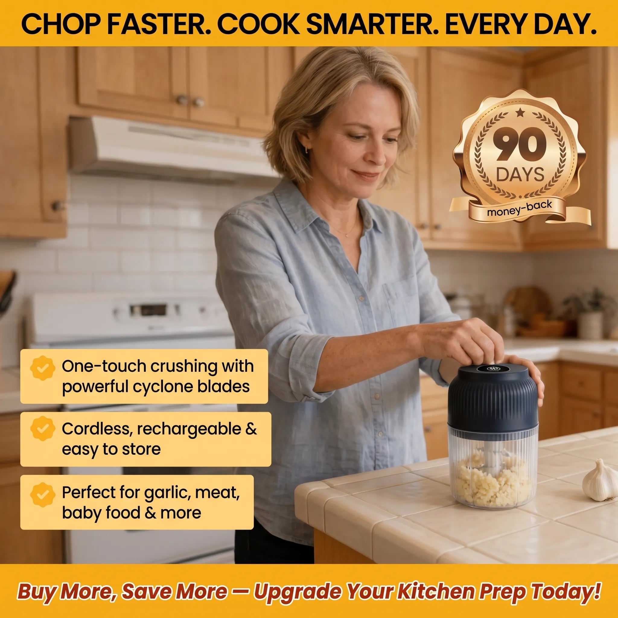 50%OFF 🔥One-Touch Wireless Mini Blender & Chopper - The Ultimate 320ml Kitchen Prep Tool