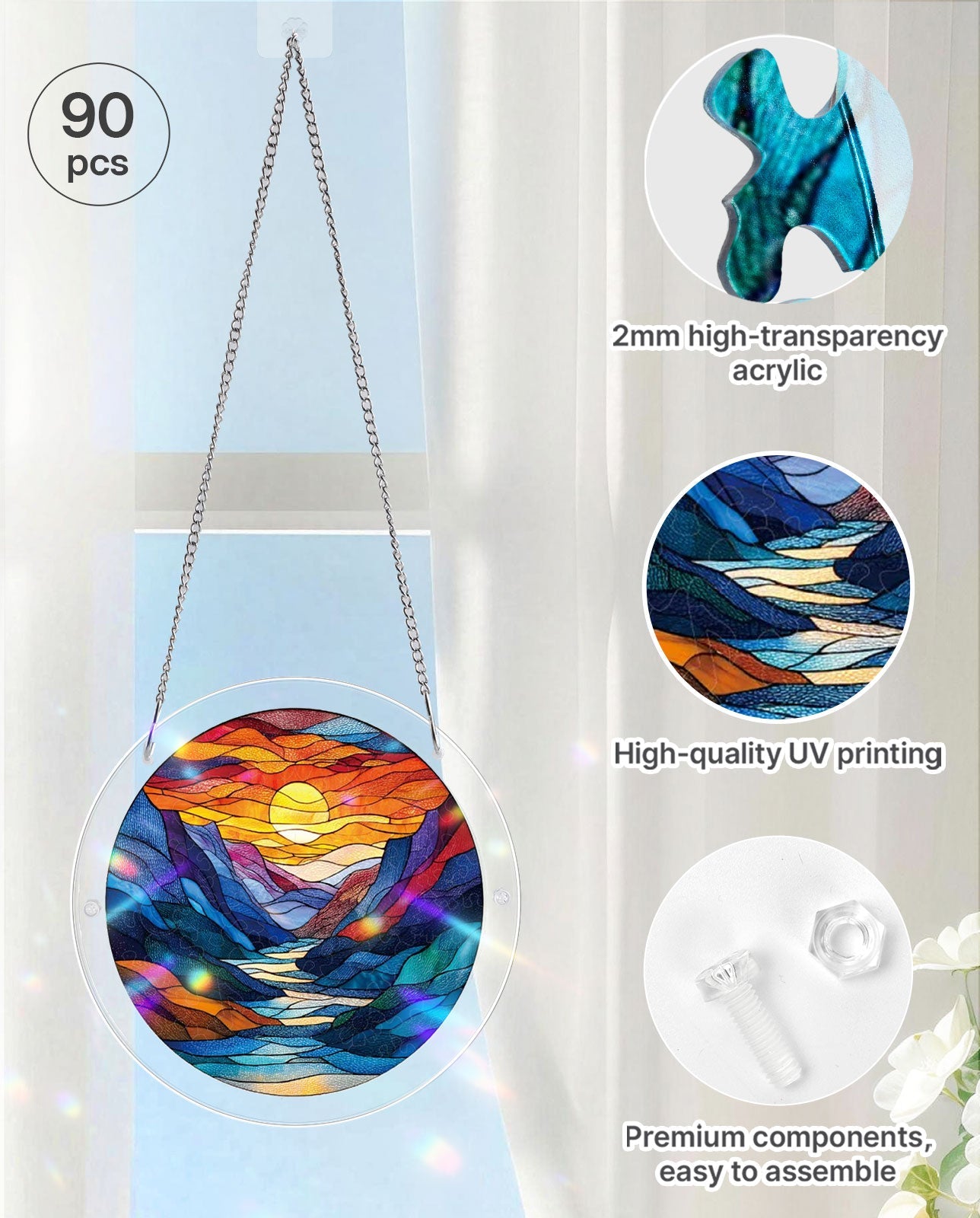 50%OFF 🔥Acrylic Jigsaw Puzzle Suncatcher - Moonlit Riverscape