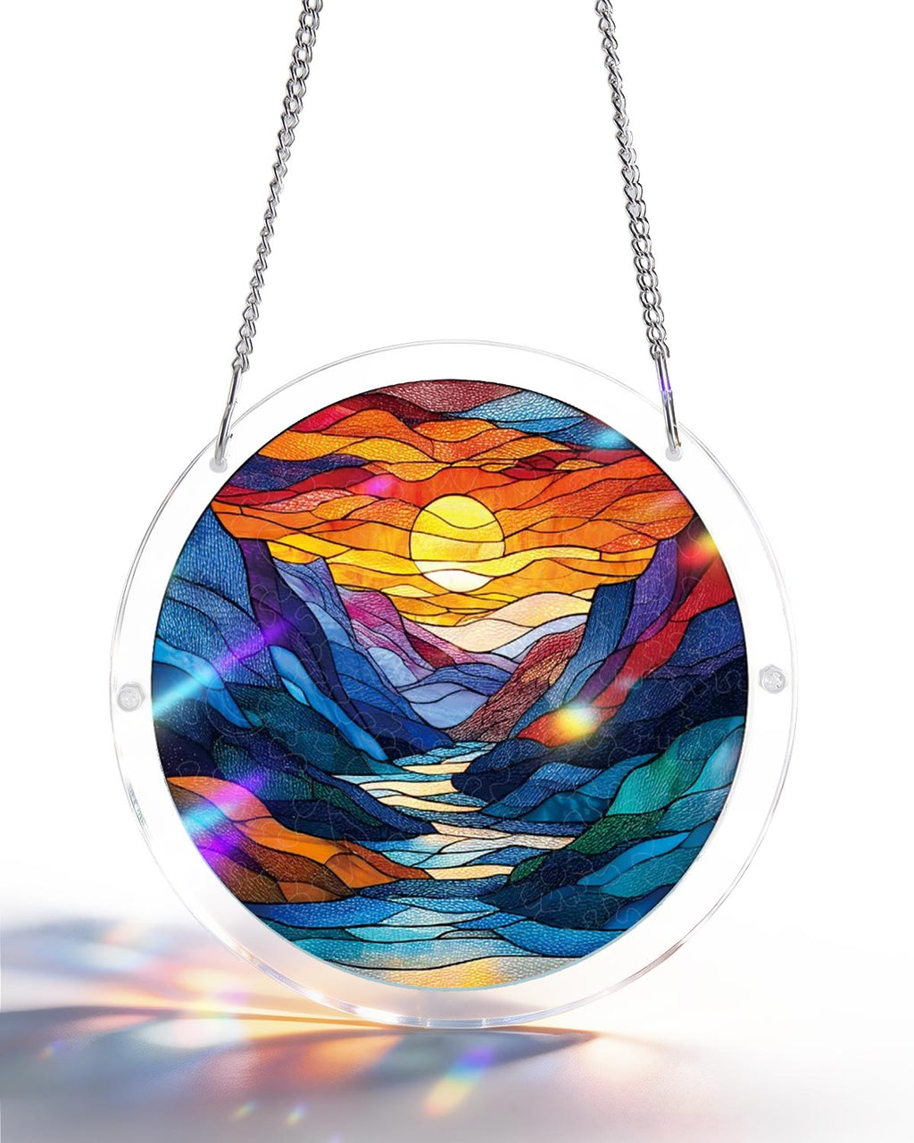50%OFF 🔥Acrylic Jigsaw Puzzle Suncatcher - Moonlit Riverscape