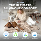 50%OFF 🔥3-in-1 Summer Pet Cooling Bed Set - Ice Silk Mat, Sheet & Pillow for Dogs