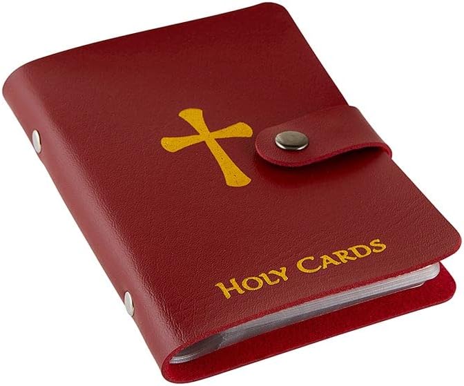 50%OFF 🔥✝️ Catholic Genuine Leather Holy Card Holder – Pocket Prayer Card Organizer with Snap Closure