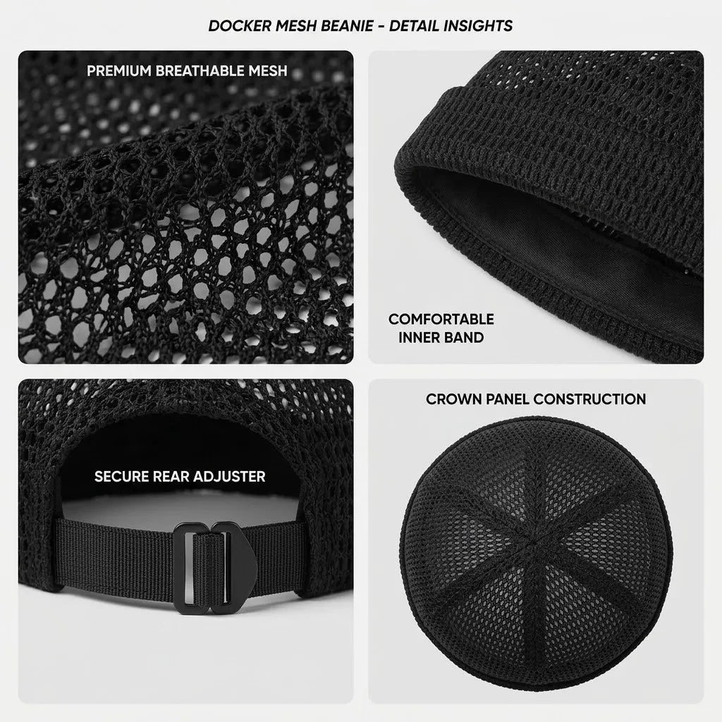 50% OFF🔥Men’s Breathable Brimless Docker Hat – Lightweight Mesh Skull Cap for Summer Outdoor Wear