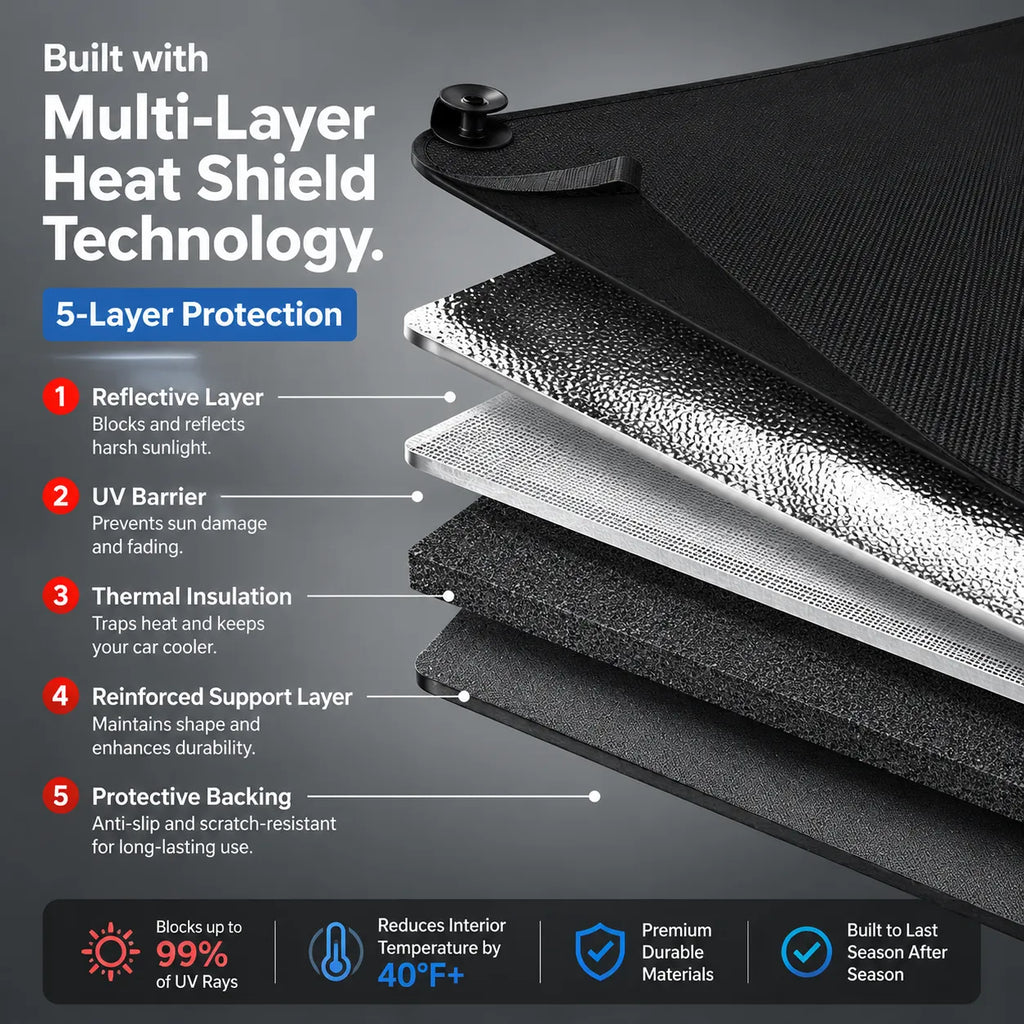 Keep Your Car Up to 35°F Cooler, Protect Your Dashboard, and Enjoy Instant Comfort Every Time You Get In.
